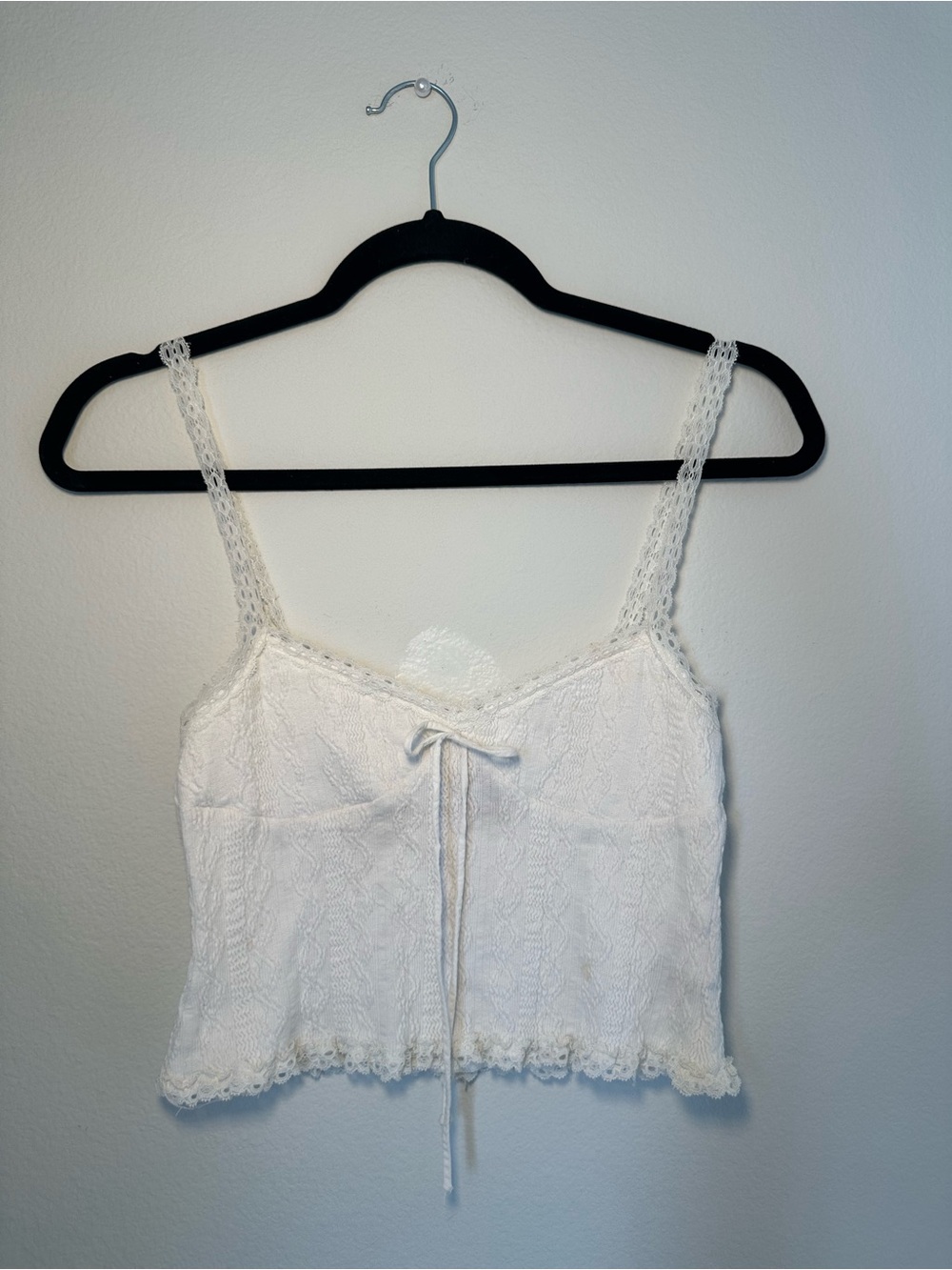 Edikted Lacy Knit Tank Top White